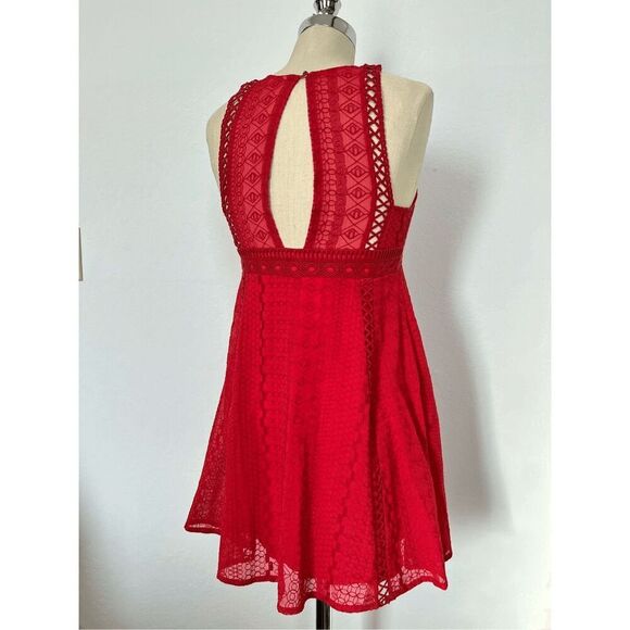Free People Women’s 2 Wherever You Go Red Lace Dress - Picture 8 of 12